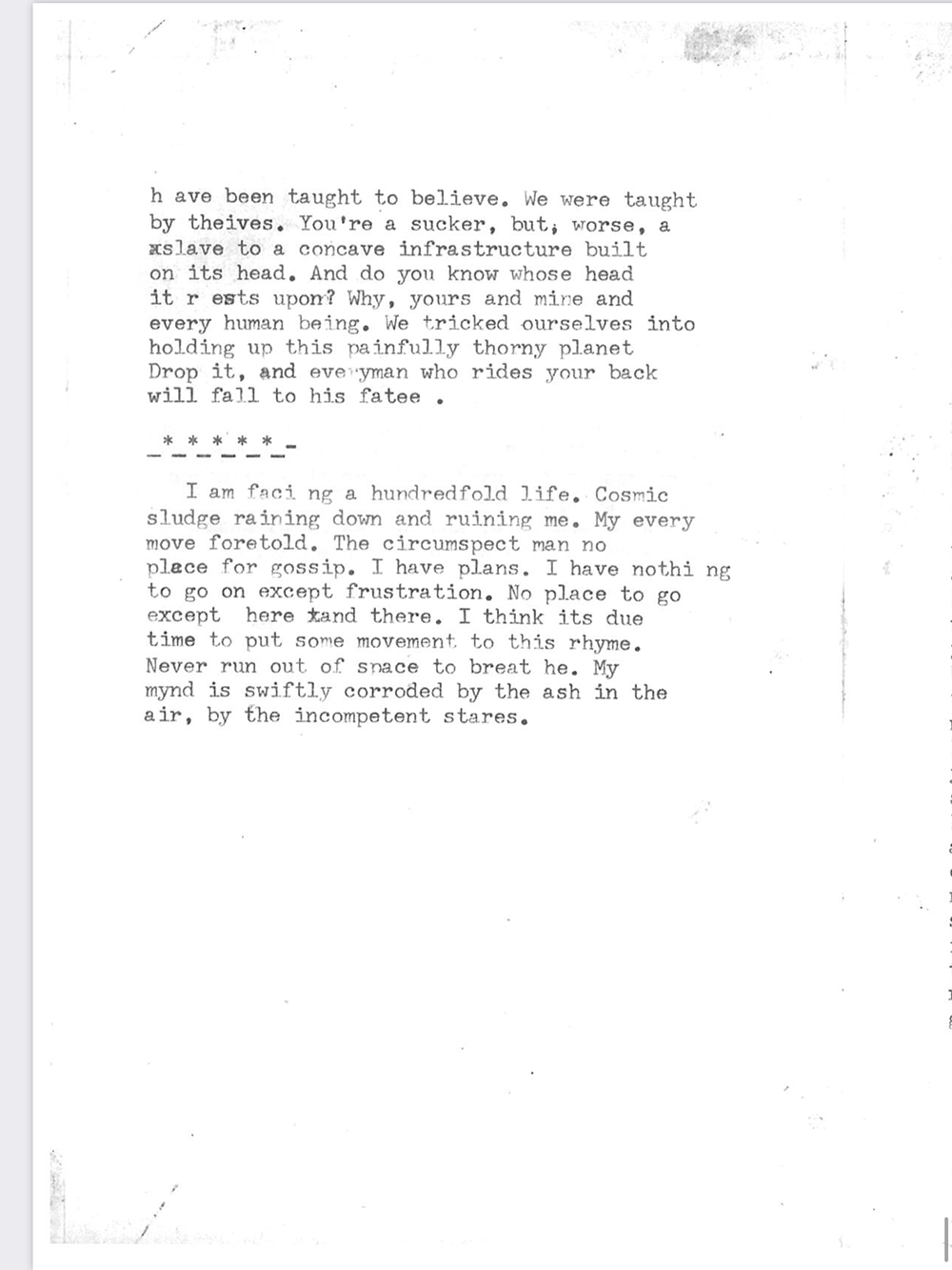 an image of typewritten text